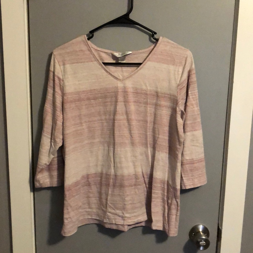 Christopher &banks petite V neck shirt 3/4 sleeve